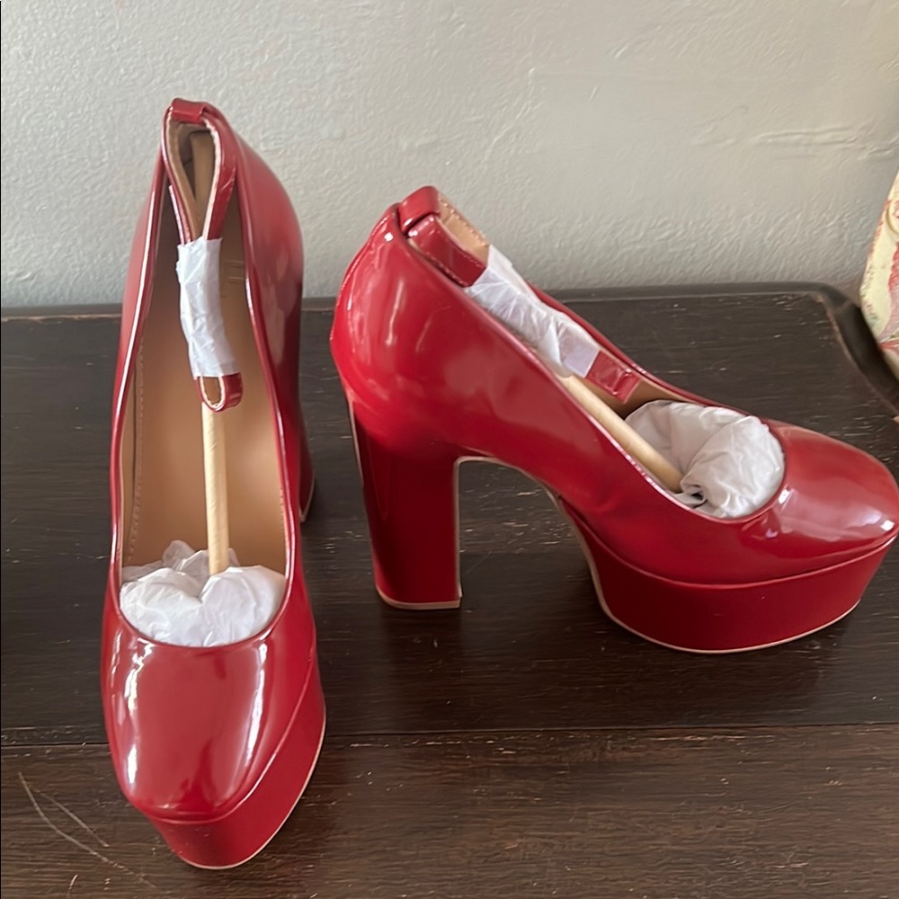 Elegant Red Platform Heels